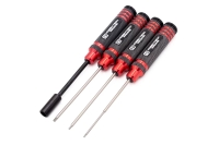 Hobbytech - Innensechskant Schlüsselset 1,5/2/2,5mm + steckschlüssel 7mm, rot (HTR-412)