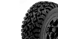 Hobbytech - Short Course Reifen fertig verklebt auf schwarzer Felge (HTR-T470)