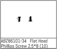 Absima - Flat Head Phillips Screw 2.5*8 - Mini AMT (10 St.) (ABZ86101-34)