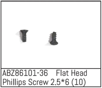 Absima - Flat Head Phillips Screw 2.5*6 - Mini AMT (10 St.) (ABZ86101-36)