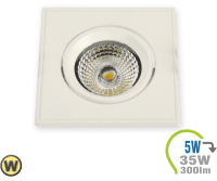 V-TAC - LED Einbauleuchte 5W Eckig verstellbar Weiß Warmweiß (V1126)