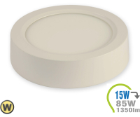 V-TAC - LED Aufbauleuchte 15W Rund Warmweiß (V4811)