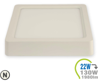 V-TAC - LED Aufbauleuchte 22W Eckig Neutralweiß (V4813)