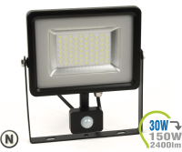 V-TAC - LED Strahler 30W SMD Slim mit Bewegungsmelder Neutralweiß (V5700)