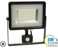 V-TAC - LED Strahler 50W SMD Slim mit Bewegungsmelder Neutralweiß (V5702)