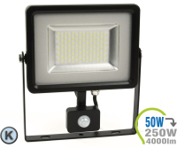 V-TAC - LED Strahler 50W SMD Slim mit Bewegungsmelder Kaltweiß (V5717)