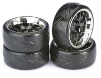 Absima - Räderset Drift LP " Wabe / Profil A" schwarz/chrom 1:10 (4 St.) (2510040)