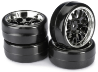 Absima - Räderset Drift LP " Wabe / Profil B" schwarz/chrom 1:10 (4 St.) (2510041)