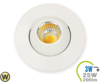 V-TAC - LED Einbauleuchte 3W Rund verstellbar Warmweiß (V5092)