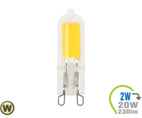 V-TAC - G9 LED Lampe 230V 2W Glas Warmweiß (V7337)