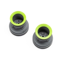 Losi - MT Wheel Green Beadlock Lt Grey(2): Mini LMT (LOS41044)