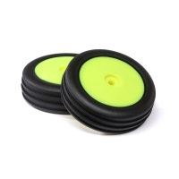 Losi - Wide Body Rib Front Mounted Tires Yellow (2): Mini B (LOS41048)