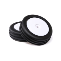 Losi - Wide Body Rib Front Mounted Tires White (2): Mini B (LOS41049)
