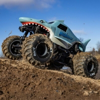 Losi - 1/18 Mini LMT Megalodon 2S 4X4 RTR Brushed Monster Truck (Battery & Charger Included) Blue (LOS01026T3)
