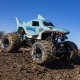 Losi - 1/18 Mini LMT Megalodon 2S 4X4 RTR Brushed Monster Truck (Battery &amp; Charger Included) Blue (LOS01026T3)