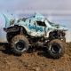 Losi - 1/18 Mini LMT Megalodon 2S 4X4 RTR Brushed Monster Truck (Battery &amp; Charger Included) Blue (LOS01026T3)