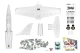 L-39 Aero Skyfox semiscale Trainer Jet weiss - 1088mm