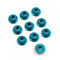 Yeah Racing - 4mm Aluminium Serrated Lock Nut 10pcs (LB) (YR-LN-M4S-LB)