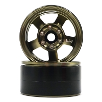 Yeah Racing - 1.9 Aluminum CNC 5 Spoke Beadlock Rim 2pcs Gold Titanium (YR-WL-0142GM)