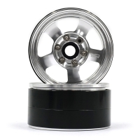 Yeah Racing - 1.9 Aluminum CNC 5 Spoke Beadlock Wheel 2pcs Silver (YR-WL-0142SV)