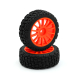 LC Racing - Reifen Set Orange 25mm mit 14 Speichen (12mm)...
