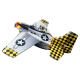 Cartoon Warbird Mustang P-51 - 550mm