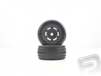 Himoto - Truggy Black Front Tires&Rims 2pcs (HM21308B)