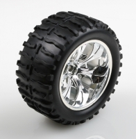 Himoto - Complete truck wheel chrome (2pcs) (HM08010V)