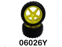 Himoto - Rear Wheel Complete- Buggy 1:10, 2pcs (Yellow) (HM06026Y)