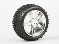 Himoto - Rear Wheel Complete- Buggy 1:10, 2pcs (Chrome) (HM06026V)