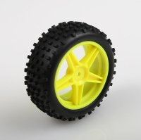 Himoto - Front Wheel Complete- Buggy 1:10, 2pcs (Yellow) (HM06010Y)