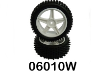 Himoto - Front Wheel Complete- Buggy 1:10, 2pcs (White) (HM06010W)