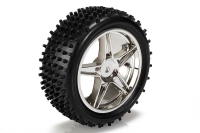 Himoto - Front Wheel Complete- Buggy 1:10, 2pcs (Chrome) (HM06010V)