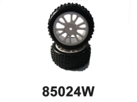 Himoto - Rear White Rim & Tire Complete (85022w+85023) 2p (HM85024W)