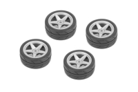 CARTEN 1/10 Rädersatz 26mm 5-speichen Felge silber, 4 stück (NHA478)