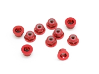 SWORKz Stopmutter mit Scheibe Aluminum M3 rot (10) (SW103003)