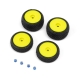 Pro-Line Racing - 1/24 Electron 2.0 Buggy F/R Tires Mounted 7mm Yellow (4): Micro-B (PRO1031412)