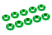 Ultimate Racing - 3mm Alu Washers Green, 10 Pcs. (MX-UR1501-GR)