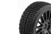 Hobbytech - 1/8 Reifen ROCKET Komplettrad fertig verklebt Buggy Speichen Felge schwarz (IM-HTR-T444)