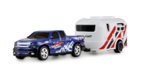 Amewi - RC Pickup Die Cast mit WohnwagenanhÃ¤nger 1:64 RTR blau (22680)