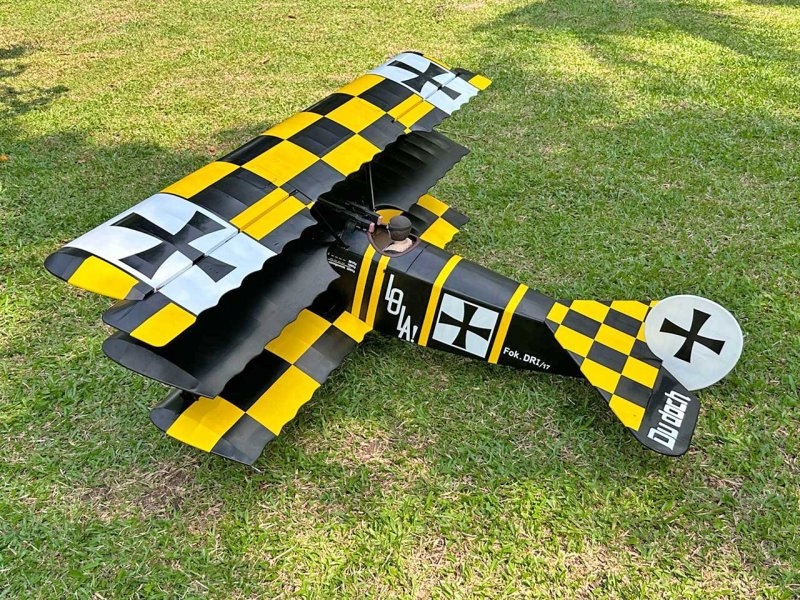 Vq models フォッカーdr1 ラジコン 値下げ レア 木箱入り 京商 Fokker