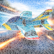 Cartoon fighter Jet rocket roll 68 - 870mm