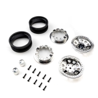 Axial - 1.9 Raceline Daytona Beadlock Wheels Chrome (2) (AXI-3878)