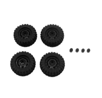 Absima CR-18P Truck Wheel/ Tire Set (Black) (HBP240443)