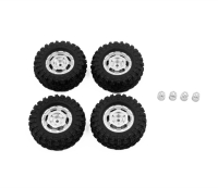 Absima CR-18P Truck Wheel/ Tire Set (Silver) (HBP240460)