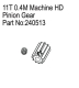 Absima Machined HD Pinion Gear, 11T 0.4M (HBP240513)