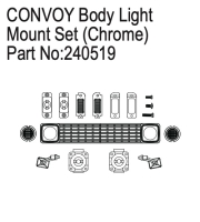 Absima Body Light Mount Set for Convoy, Chrome (HBP240519)