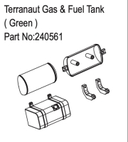 Absima Terranaut Gas & Fuel Tank ( Green ) (HBP240561)