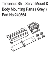 Absima Terranaut Shift Servo Mount & Body Mounting Parts ( Grey ) (HBP240564)