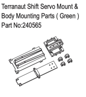 Absima Terranaut Shift Servo Mount & Body Mounting Parts ( Green ) (HBP240565)